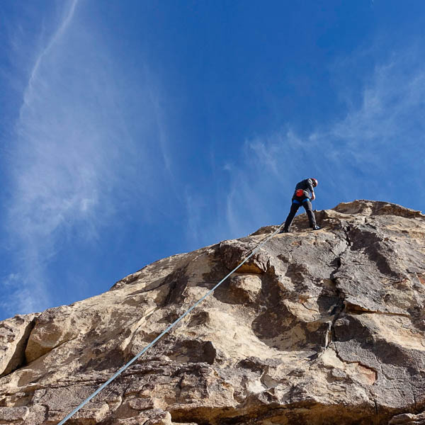 Ronnie rock climbing